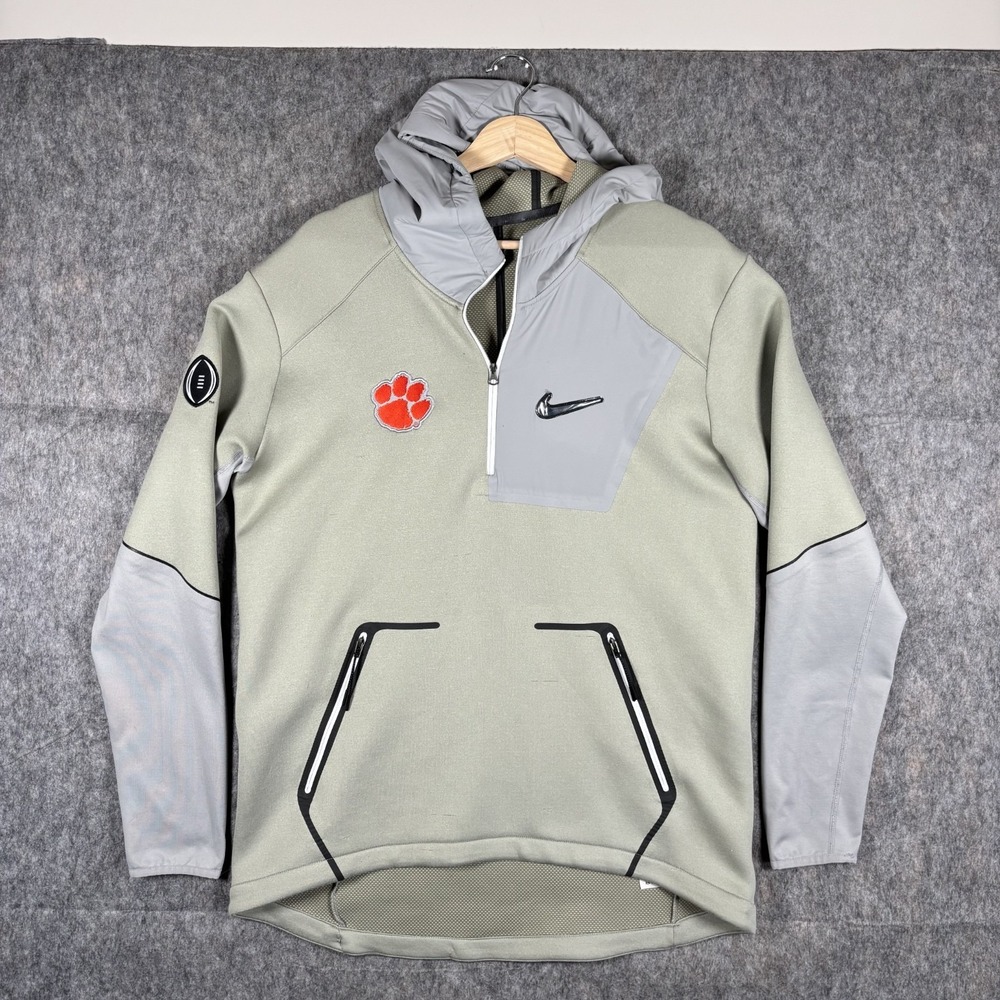 Nike Clemson Tigers Therma Fit Hoodie Men's Medium 34382X‎ Gray Activewear
